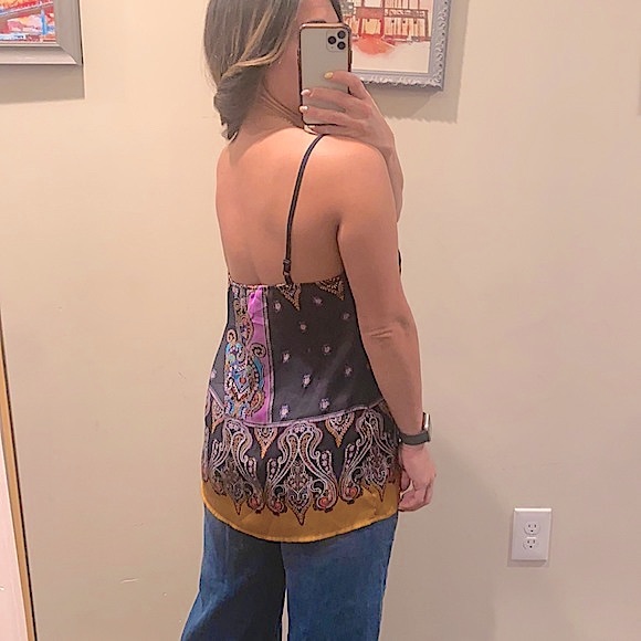Express Faux Silk Satin Bandana Cami Tank Size S - Picture 4 of 13